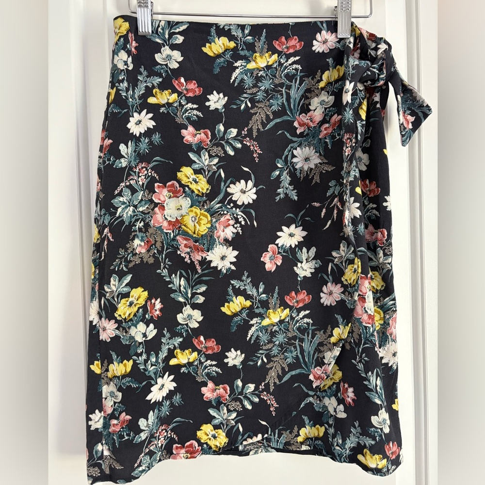 LOFT Floral Wrap Skirt